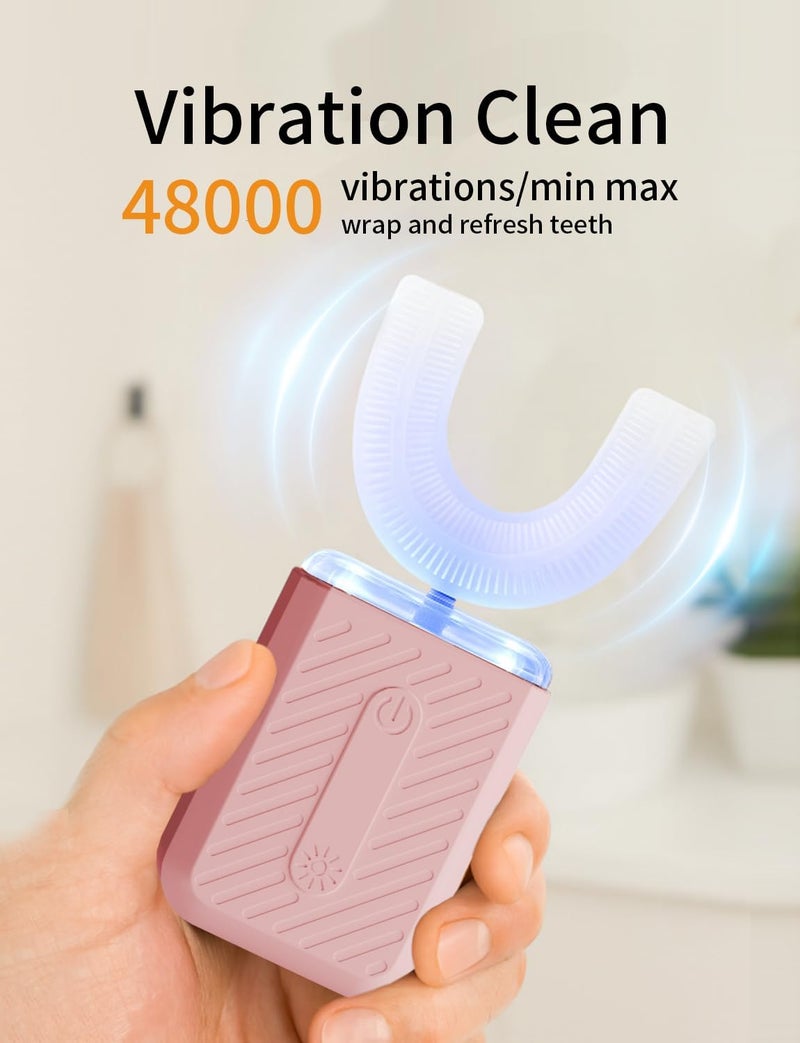 COOBOS U-Shaped Electric Toothbrush for Adults, Electric Toothbrush with 360° Automatic Cleaning, Travel-Friendly Oral Care Kit with IPX7 Waterproof - Image 3